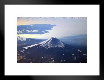 Mt Fuji in Winter Honshu Island Japan Photo Matted Framed Art Print Wall Decor 26x20 inch