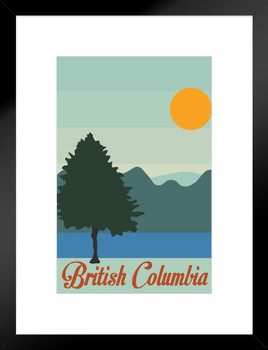 British Columbia Canada Retro Travel Matted Framed Art Print Wall Decor 20x26 inch