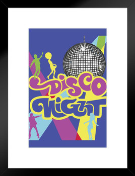 Disco Night Groovy Dance Party Matted Framed Art Print Wall Decor 20x26 inch