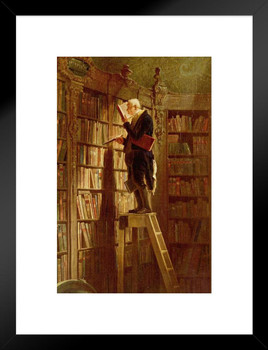 Carl Spitzweg The Bookworm Impressionist Art Posters Degas Prints and Posters Library Posters for Wall Painting Edgar Degas Canvas Wall Art French Matted Framed Art Wall Decor 20x26