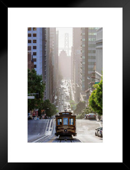 Cable Car on San Francisco California Street Photo Art Print Matted Framed Wall Art 20x26 inch