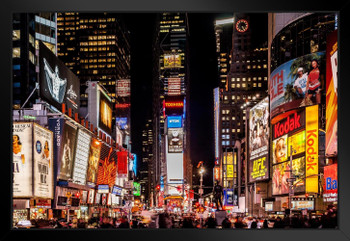 Times Square New York City NYC at Night Photo Art Print Matted Framed Wall Art 26x20 inch