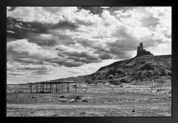 Owl Rock Monument Valley Navajo Reservation B&W Photo Art Print Matted Framed Wall Art 26x20 inch