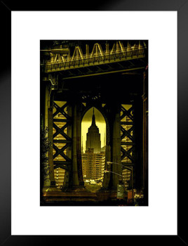 Through the Manhattan Bridge by Chris Lord Photo Matted Framed Art Print Wall Decor 20x26 inch