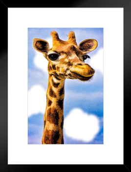 Gertrude Giraffe by Chris Lord Giraffe Poster Giraffe Wall Art Giraffe Pictures for Wall Giraffe Decor Giraffe Standing Safari Wall Pictures Cute Prints for Wall Matted Framed Art Wall Decor 20x26