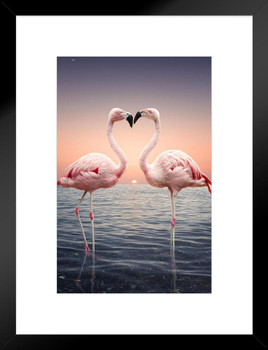 Pink Flamingoes Standing Face to Face Love Flamingo Prints