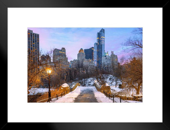 Manhattan New York City Skyline from Central Park Photo Matted Framed Art Print Wall Decor 26x20 inch