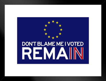 Dont Blame Me I Voted Remain Political Matted Framed Art Print Wall Decor 20x26 inch