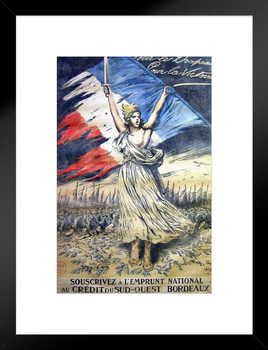 France World War I Enlistment Propaganda Matted Framed Wall Art Print 20x26