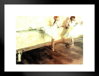 Edgar Degas Dancer Practicing at the Barre Impressionist Art Posters Degas Prints and Posters Dancer Posters for Wall Painting Edgar Degas Canvas Wall Art French Matted Framed Art Wall Decor 26x20