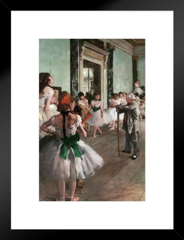 The Ballet Class Lesson Master Jules Perrot Art Print Edgar Degas Matted Framed Wall Art Print 20x26