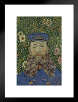 Vincent Van Gogh Portrait Of Postman Joseph Roulin Van Gogh Wall Art Impressionist Portrait Painting Style Fine Art Home Decor Realism Decorative Wall Decor Matted Framed Art Wall Decor 20x26