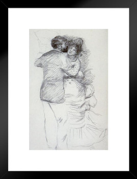 Pierre Auguste Renoir Study for Dance in the Country Realism Romantic Artwork Renoir Canvas Wall Art French Impressionist Art Posters Portrait Painting Matted Framed Art Wall Decor 20x26