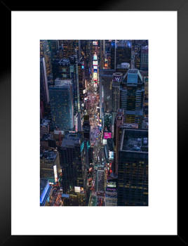 Aerial View of Times Square New York City NYC Photo Matted Framed Art Print Wall Decor 20x26 inch