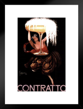 Leonetto Cappiello Contratto Sparkling Wine 1922 Vintage Italian Fortified Spirit Drink Ad Italy Bottle Matted Framed Art Wall Decor 20x26
