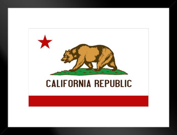 California Republic Bear State Flag Secession Secede Independent Union Country Leave United States Declare Independence Matted Framed Art Wall Decor 20x26