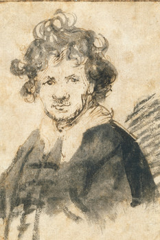 Rembrandt Self Portrait With Tousled Hair 1629 Pen Drawing Realism Artwork Rembrandt Paintings on Canvas Prints Portrait Painting Wall Art Renaissance Posters Cool Wall Art Print Poster 12x18