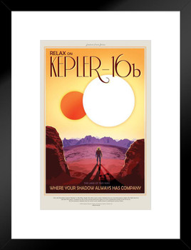 Kepler 16b NASA Space Travel Solar System Science Kids Map Galaxy Classroom Chart Earth Pictures Outer Planets Hubble Astronomy Milky Way Educational Universe Matted Framed Art Wall Decor 20x26