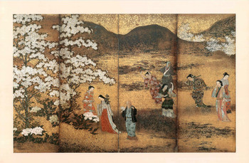 Cherry Blossom Viewing Japan Japanese Wall Decor Oriental Edo