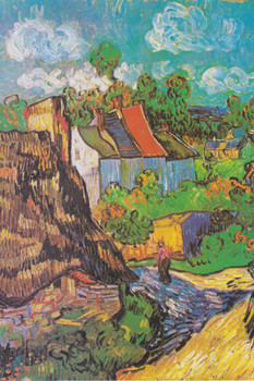 Houses at Auvers 1890 Vincent Van Gogh Van Gogh Wall Art Impressionist Portrait Painting Style Fine Art Home Decor Realism Romantic Artwork Decorative Wall Decor Cool Wall Decor Art Print Poster 12x18