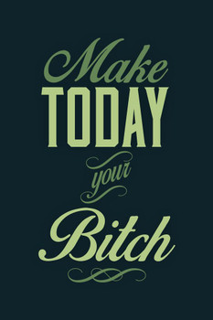 Laminated Make Today Your Bitch Green Poster Dry Erase Sign 12x18