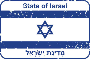 Laminated State of Israel Israeli Passport Rubber Stamp Travel Travel Tourist Vacation Destination Landmark Retro Rubber Stamp Grunge Emigration Immigration Old Fashioned Poster Dry Erase Sign 18x12