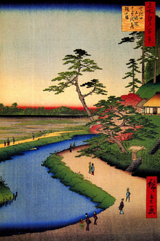 Utagawa Hiroshige Bashos Hermitage Camellia Hill Kanda Aqueduct Cool Wall Art Print Poster 12x18