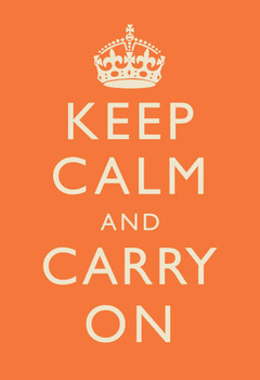 Keep Calm Carry On Motivational Inspirational WWII British Morale Orange Cool Wall Decor Art Print Poster 24x36