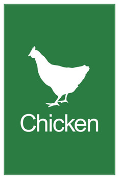 Farm Animal Chicken Silhouette Classroom Learning Aids Barnyard Farming Farm Green Cool Wall Art Print Poster 24x36
