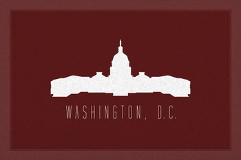 Cities Washington DC United States Capitol Maroon Cool Wall Decor Art Print Poster 36x24