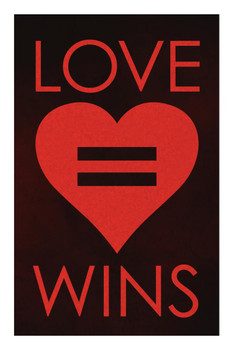 Love Wins Red Cool Wall Art Print Poster 24x36