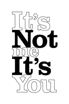 Its Not Me Its You White Cool Wall Art Print Poster 24x36