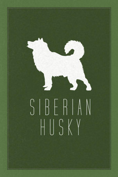 Dogs Siberian Husky Green Dog Posters For Wall Funny Dog Wall Art Dog Wall Decor Dog Posters For Kids Bedroom Animal Wall Poster Cute Animal Posters Cool Wall Decor Art Print Poster 24x36