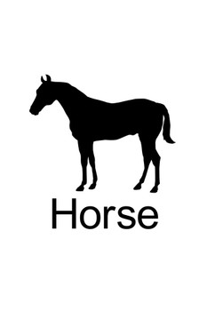 Farm Animal Horse Silhouettes Classroom Learning Aids Barnyard Farming Farm White Cool Wall Art Print Poster 24x36
