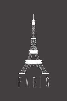 Cities Paris Eiffel Tower Grey Cool Huge Large Giant Poster Art 36x54