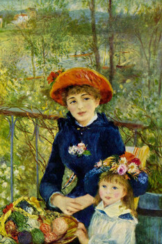 Laminated Pierre Auguste Renoir Two Sisters On the Terrace Fine Art Realism Romantic Artwork Renoir Canvas Wall Art French Impressionist Art Posters Portrait Wall Decor Poster Dry Erase Sign 12x18