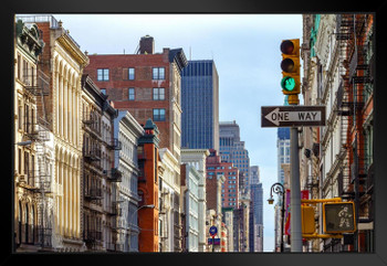 New York City Street Scene SOHO Lower Manhattan Photo Black Wood Framed Art Poster 20x14