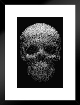 Skull Human Anatomy Line Art Spooky Scary Halloween Decorations Matted Framed Art Wall Decor 20x26