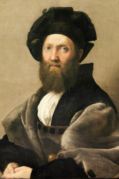 Laminated Raphael Baldassare Castiglione Realism Romantic Artwork Human Davinci Drawings Portrait Oil Painting Wall Art Renaissance Posters Canvas Vinci Art Wall Decor Poster Dry Erase Sign 12x18