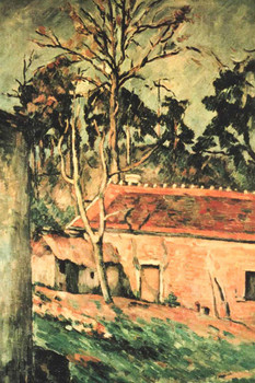 Laminated Cezanne Farmyard Impressionist Posters Paul Cezanne Art Prints Nature Landscape Painting Flower Wall Art French Artist Wall Decor Garden Romantic Art Poster Dry Erase Sign 12x18