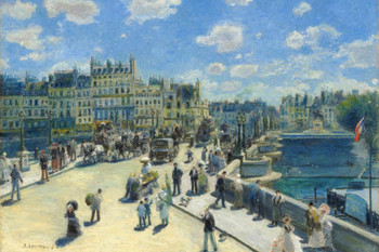 Laminated Pierre Auguste Renoir Le Pont Neuf Paris Realism Romantic Artwork Renoir Canvas Wall Art French Impressionist Art Posters Painting Wall Decor Landscape Posters Poster Dry Erase Sign 18x12