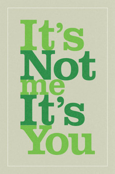 Laminated Its Not Me Its You Green Poster Dry Erase Sign 12x18