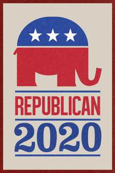 Laminated Vote Republican 2020 Elephant Logo Cream Campaign Poster Dry Erase Sign 12x18