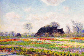 Laminated Claude Monet Tulip Fields At Sassenheim Near Leiden Impressionist Art Posters Claude Monet Prints Nature Landscape Painting Claude Monet Canvas Wall Art French Poster Dry Erase Sign 18x12