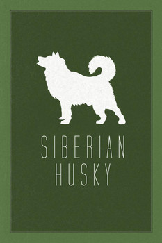 Laminated Dogs Siberian Husky Green Dog Posters For Wall Funny Dog Wall Art Dog Wall Decor Dog Posters For Kids Bedroom Animal Wall Poster Cute Animal Posters Poster Dry Erase Sign 12x18