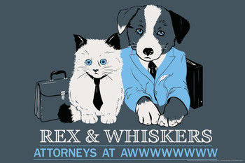 Rex and Whiskers Attorneys At Aww Humor Laminated Dry Erase Sign Poster 18x12
