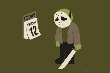 Friday the Twelfth Humor Laminated Dry Erase Sign Poster 18x12