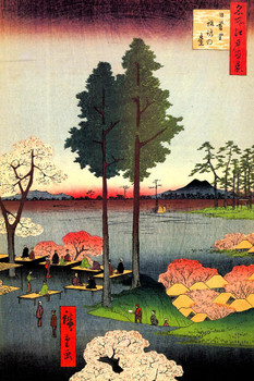 Laminated Utagawa Hiroshige Suwa Bluff Nippori One Hundred Famous Views Edo Poster Dry Erase Sign 12x18