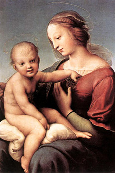 Laminated Raphael Madonna and Child The Large Cowper Madonna Fine Art Baby Realism Romantic Artwork Raffaello Prints Biblical Drawings Portrait Wall Art Renaissance Art Poster Dry Erase Sign 12x18