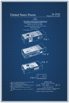 Laminated Camera Design 1975 Official Patent Blueprint Diagram Sketch Poster Dry Erase Sign 12x18